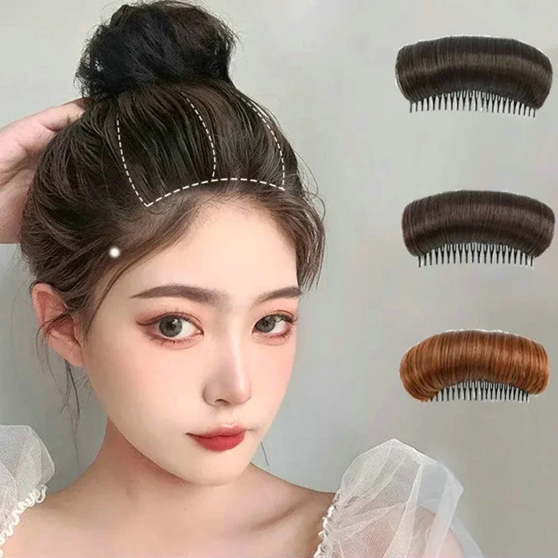 

Invisible Fluffy Hair Pad Clip Bun Bump It Up Volume Hair Base Women Style Accessories 1pcs Puff Hair Head Cushion Synthetic Pad