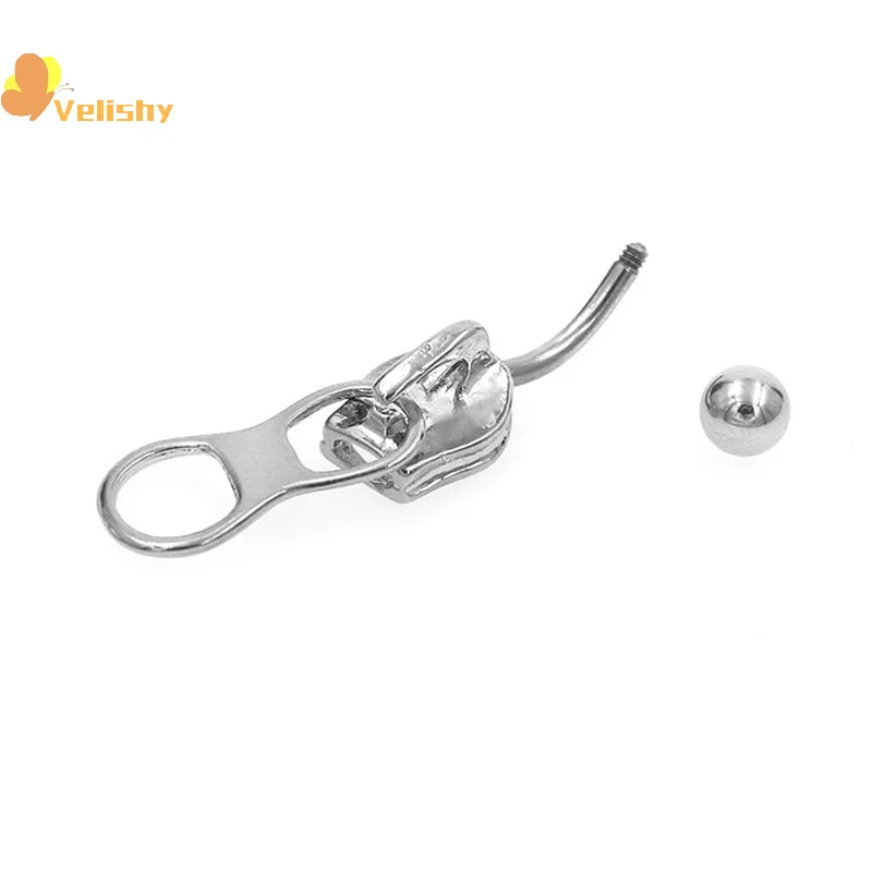 Anelli per ombelico punk Anello per ombelico con cerniera creativa per unghie per ombelico in acciaio inossidabile per regali di gioielli penetranti per il corpo delle ragazze delle donne