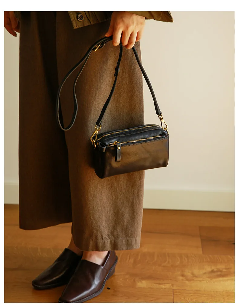 Modische, handgefertigte Damen-Umhängetasche aus echtem Leder, ideal für Wochenendausflüge, luxuriöse Qualität, hochwertige Rindsledertasche. – Detail 20