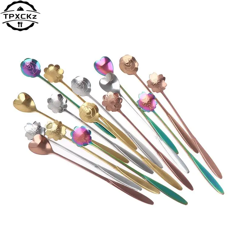 Cute Doughnut Spoon Fruit Fork Stainless Steel Cartoon Kid Spoon Donut Cake Coffee Fork Dessert Tool Teaspoon Ice Cream Stirring