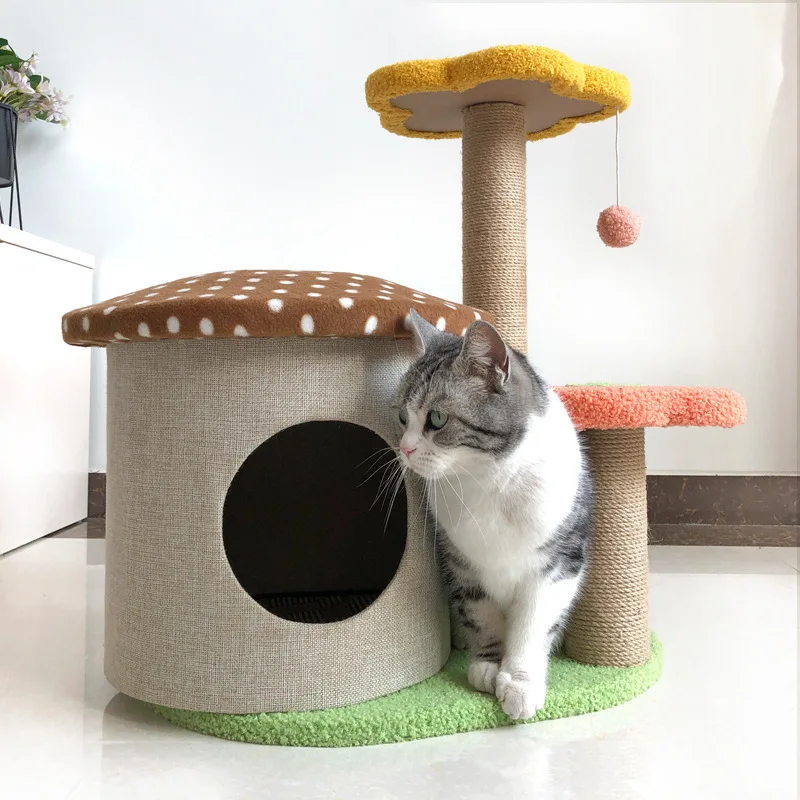 Premium Large Scale Cat Tree Tower with Integrated Hammock Bed Scratch Pads and Sturdy Base for Indoor Feline Play and Rest