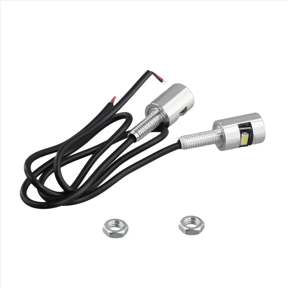 A23Z 2X Chrome 5630 Motorcycle Screw Bolt Lamp Car Universal License Plate Light 12V