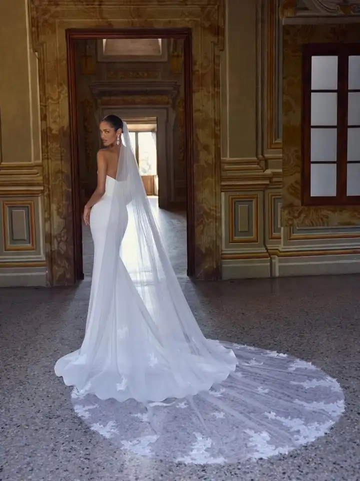 Customized Vintage Mermaid Wedding Dress with Jacket Strapless Fishtail Bridal Gown White Satin vestido de novias