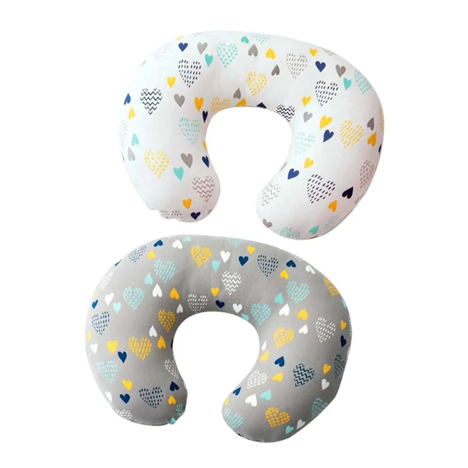 2Pcs Baby Breast Feeding Pillow Cover Washable U Shaped Cushion Cover Removable Pillow Cover for Newborn Girls Baby Infant Boys