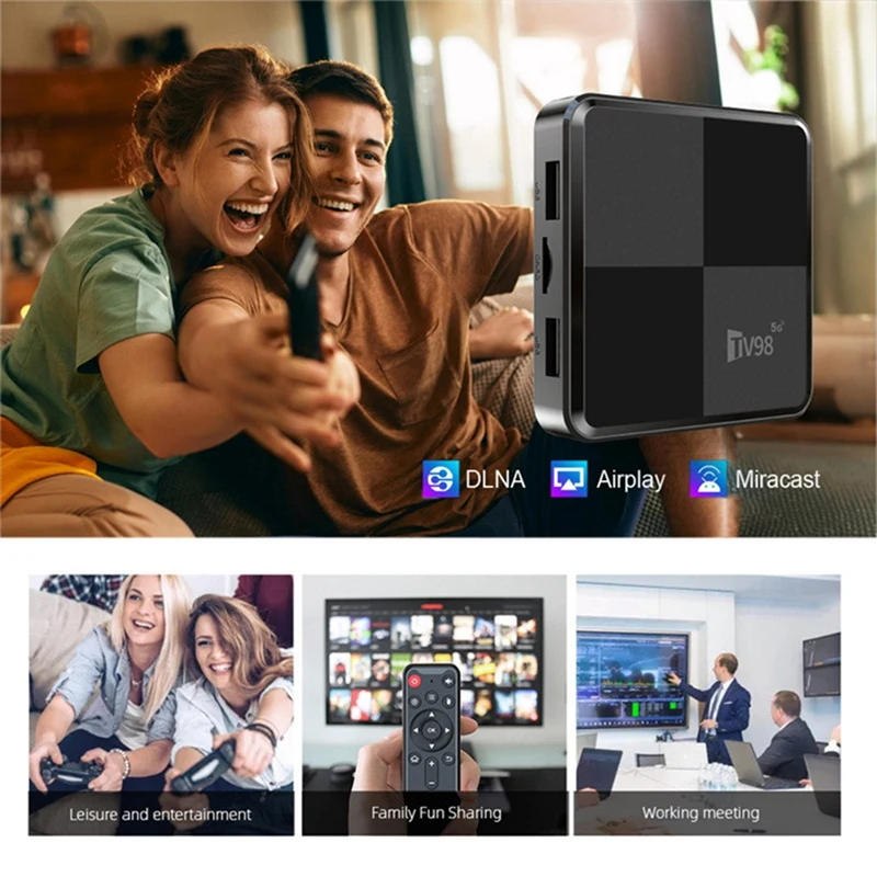 S905W2 2.4G &5G Wifi 4K Android 11 Smart TV Box TV98 Media Player Durable US Plug