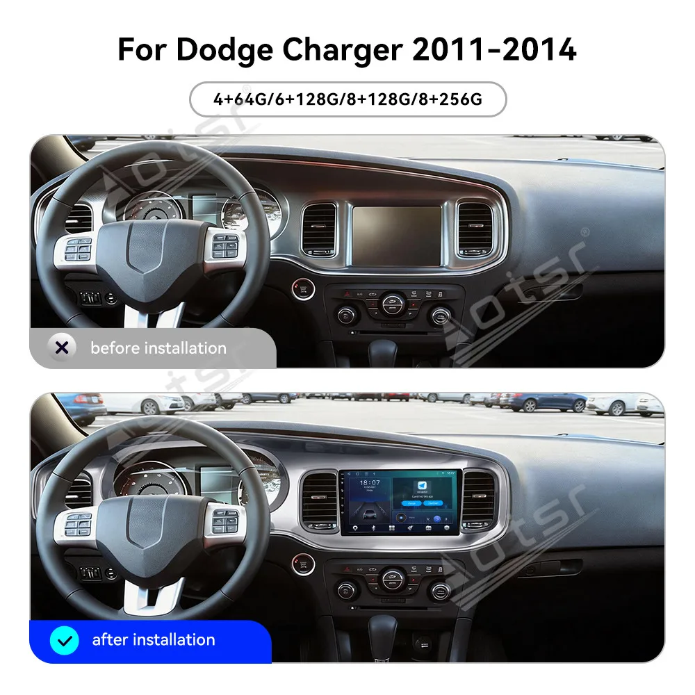 For Dodge Charger 2011~2014 Automotive Multimedia Android 14 Navigation Radio Car Stereo Wireless Carplay Mirror Link Head Unit