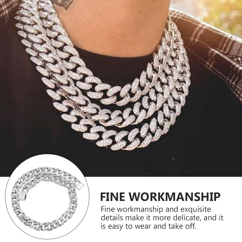 

Cuban Chain Necklace Necklaces for Women Trendy Silver Accessories Hip-hop Style Jewelry Alloy Miss