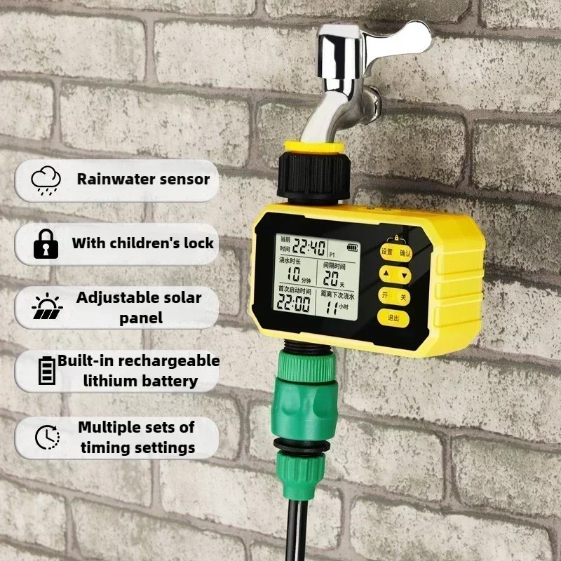 Smart Solar Irrigation Timer LCD Automatic Outdoor Garden Watering System Adjustable Program Household Smart Tool