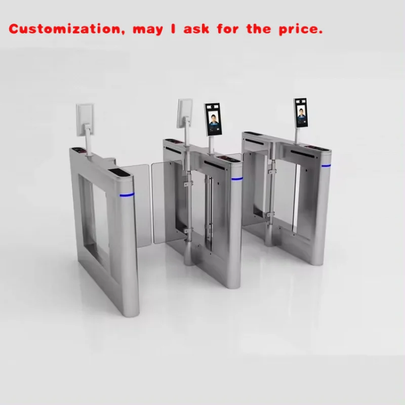 custom.ShenZhen Face Recognition Pedestrian Security Luxury Manual Face Thermal Access Control Channel Barrier Swing Turnstile G