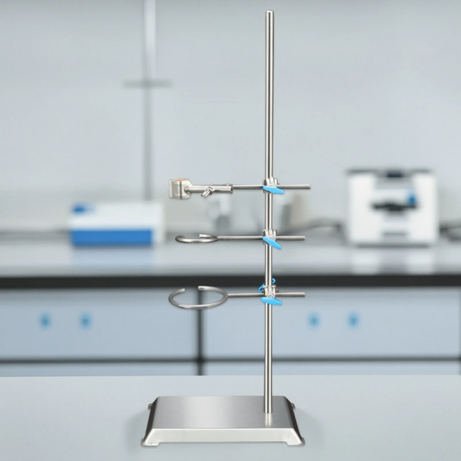 Laboratory Support Stand Adjustable Laboratory Stand with Clamp Detachable Heavy Duty for Chemists, Classroom view 2