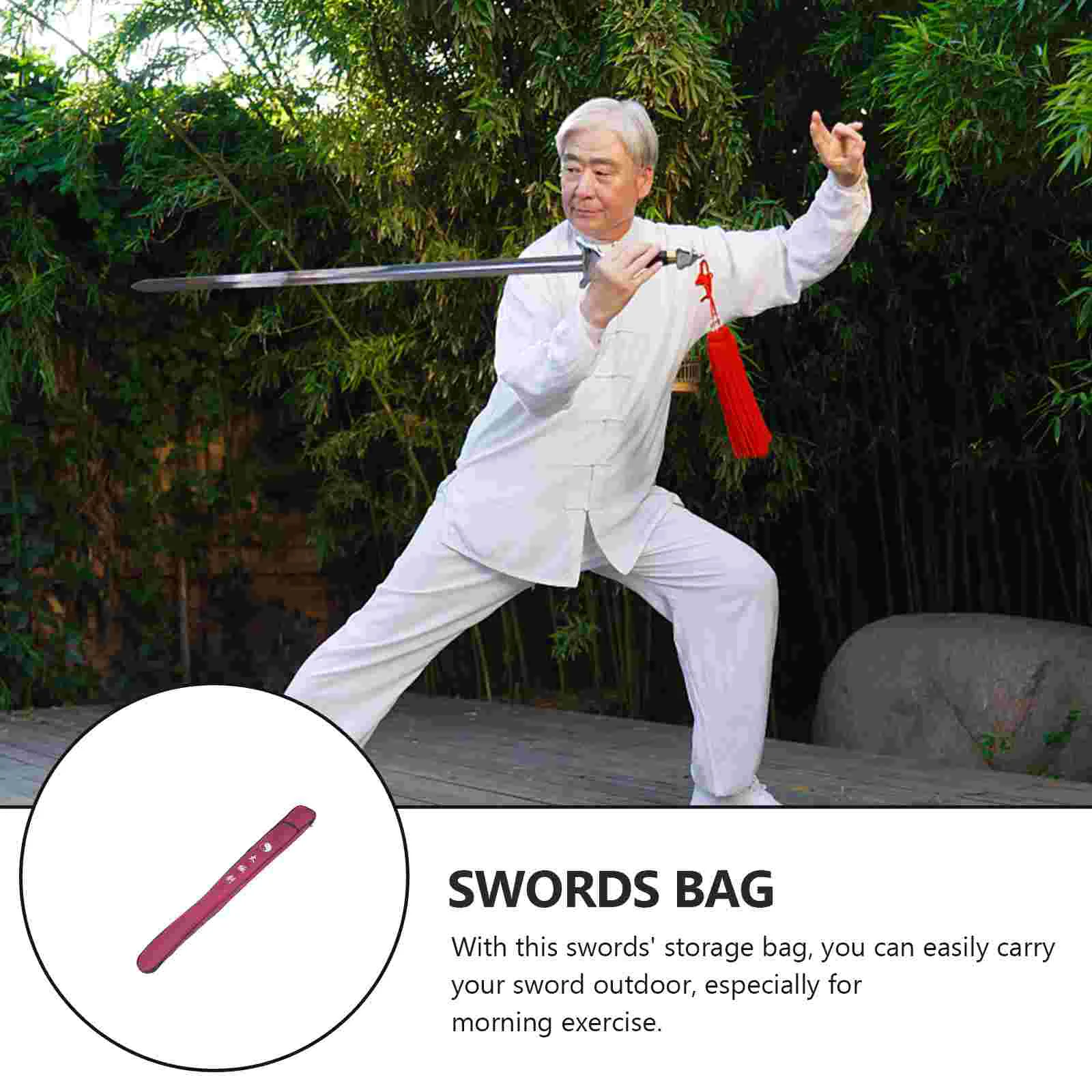 Bag Tai Chi Sword Carrying Stick Prop Storage Canvas Storage Kung Fu Chinese Kung Fu Portable Sword Samurai Canvas Storage Stick