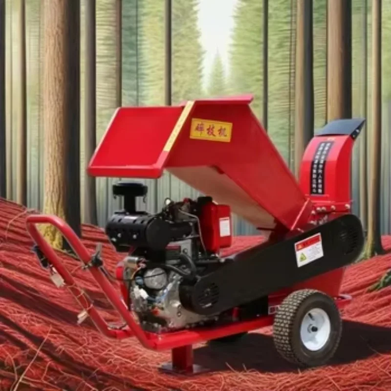 2025Professional Garden Tree Wood Chip Shredder Gasoline Engine Tree Wood Slicer