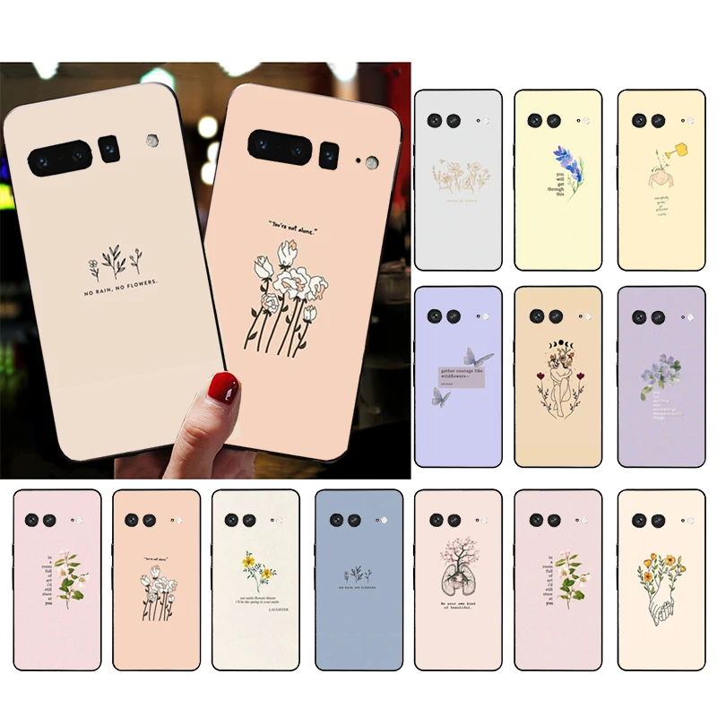 

Phone Case for Google Pixel 10 9 Pro XL 9A 8 7 6 Pro Pixel 8A 7A 6A Pixel 8 7 6 5 Art Aesthetic Flower Word Quotes