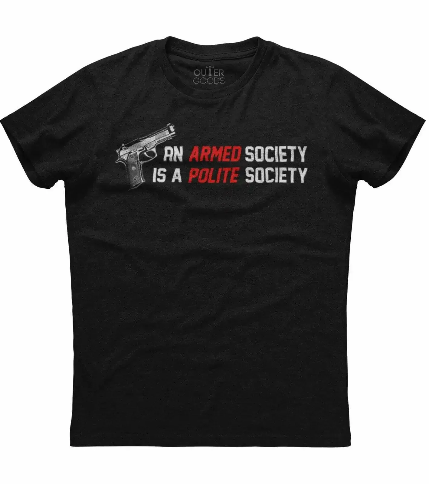 An Armed Society Is A Polite Society. Funny Gun Owner Phrase T-Shirt. Summer Cotton O-Neck Short Sleeve Mens T Shirt New S-3XL