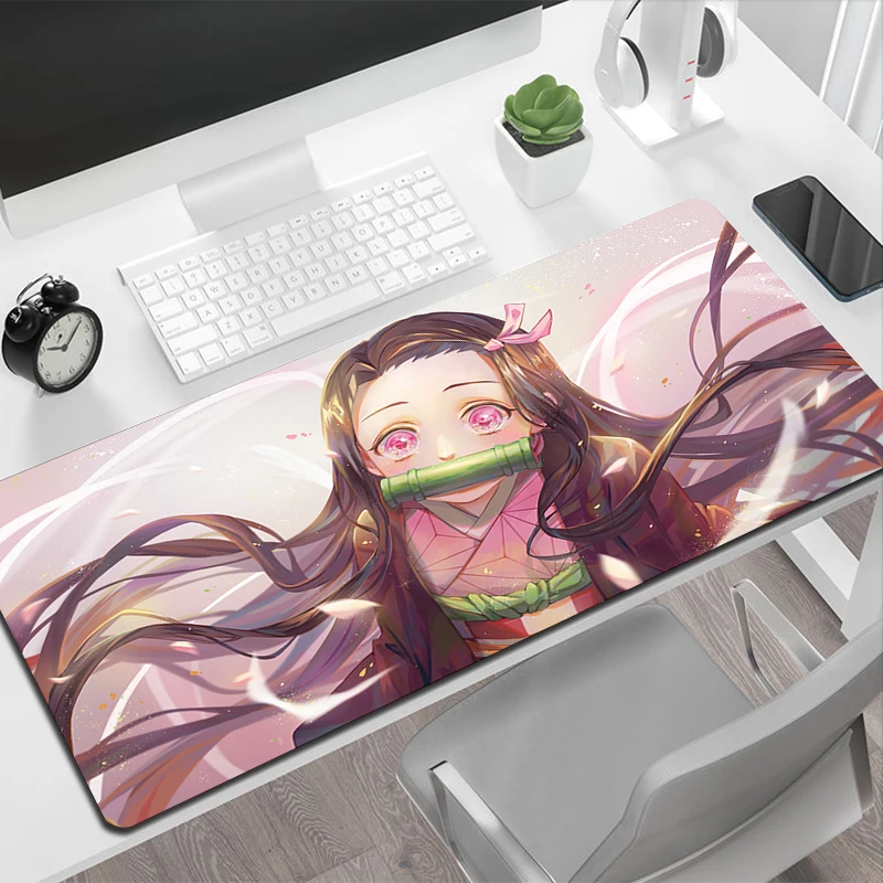 Anime Demon Slayer Mouse Pad Gamer Kimetsu No Yaiba Office Mouse Mat Laptop Large Gaming Mousepad Kyojuro Rengoku Manga Desk Mat