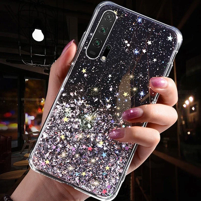 Glitter Luxury Soft Phone Case For Huawei P20 P30 P40 P50 Lite Pro For Huawei Honor10 20 30 50 V10 Lite Pro TPU Back Cover Case