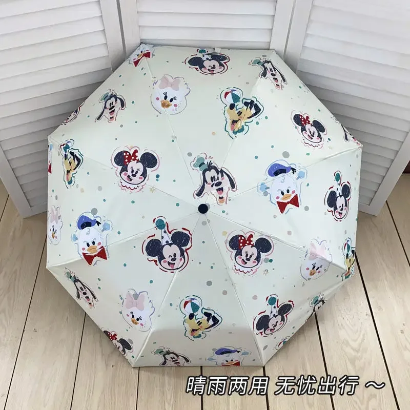 Disney Mickey cute creative cartoon pattern fashionable personality folding portable vinyl sun protection rain or shine umbrella