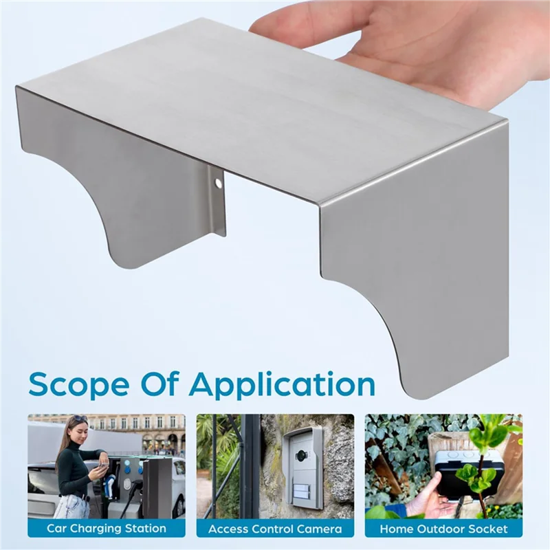 【ELEVATE LIFE】2X Stainless Steel Protection Rain Waterproof Metal Cover For RFID Access Control Machine System Reader Doorbell 2