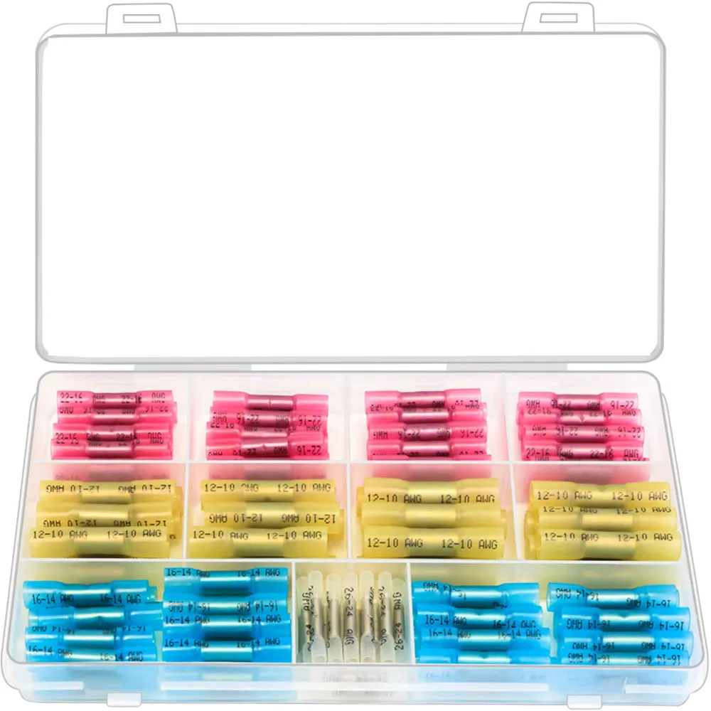 120pcs Heat Shrinkable, Insulated, Waterproof Wires, Automotive Splicing, Crimping, Tin Plated Copper Terminal Connector Kit