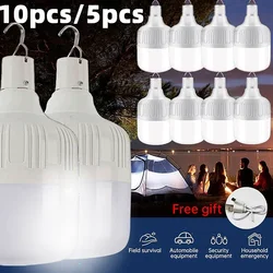 1-10 sztuk LED ładowane na USB światła awaryjne na zewnątrz przenośne latarnie lampa awaryjna żarówka baterii latarnia grill Camping światła