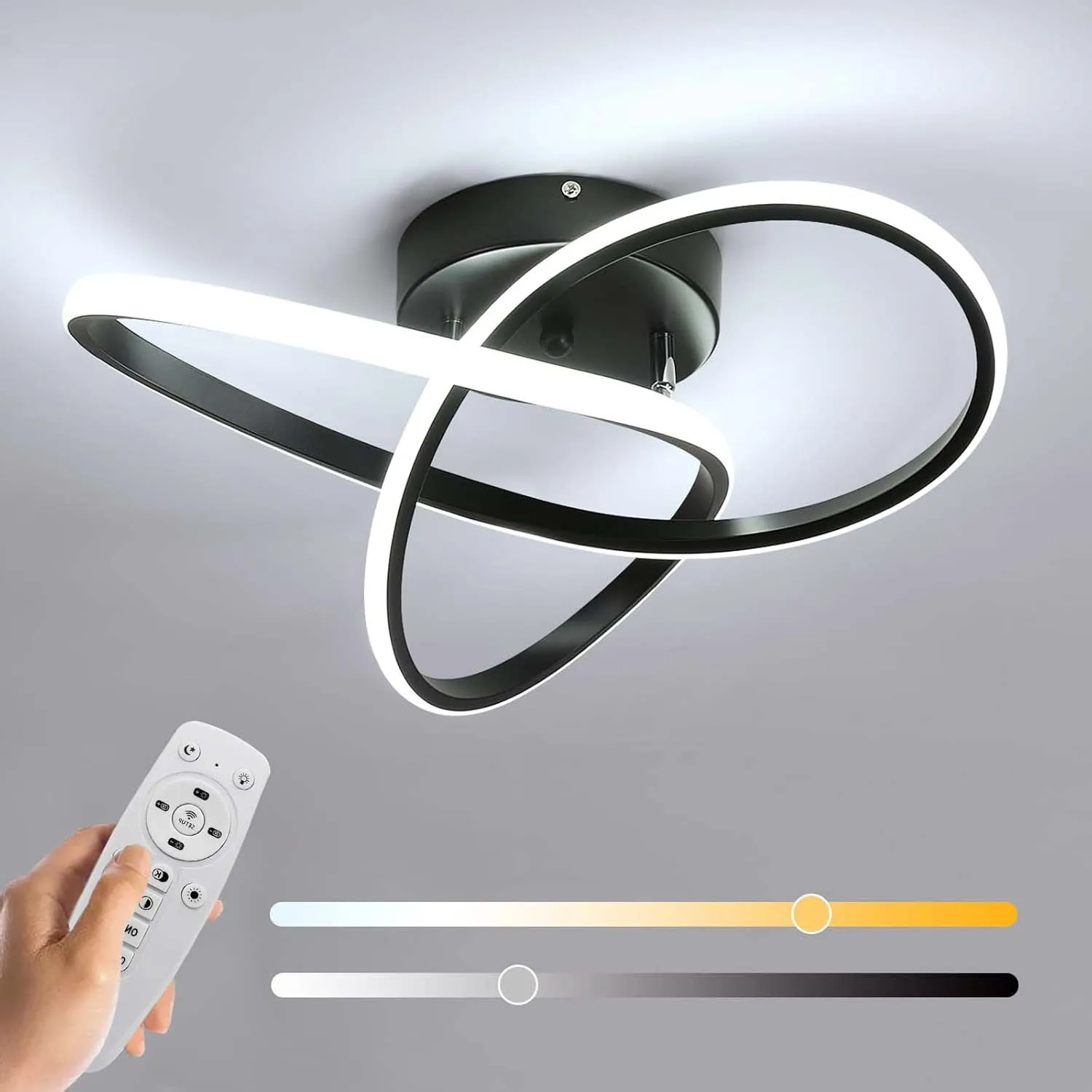 Plafonnier réglable, plafonnier LED 36W avec télécommande pour salon, couloir, cuisine salle de bain, 40x12 cm