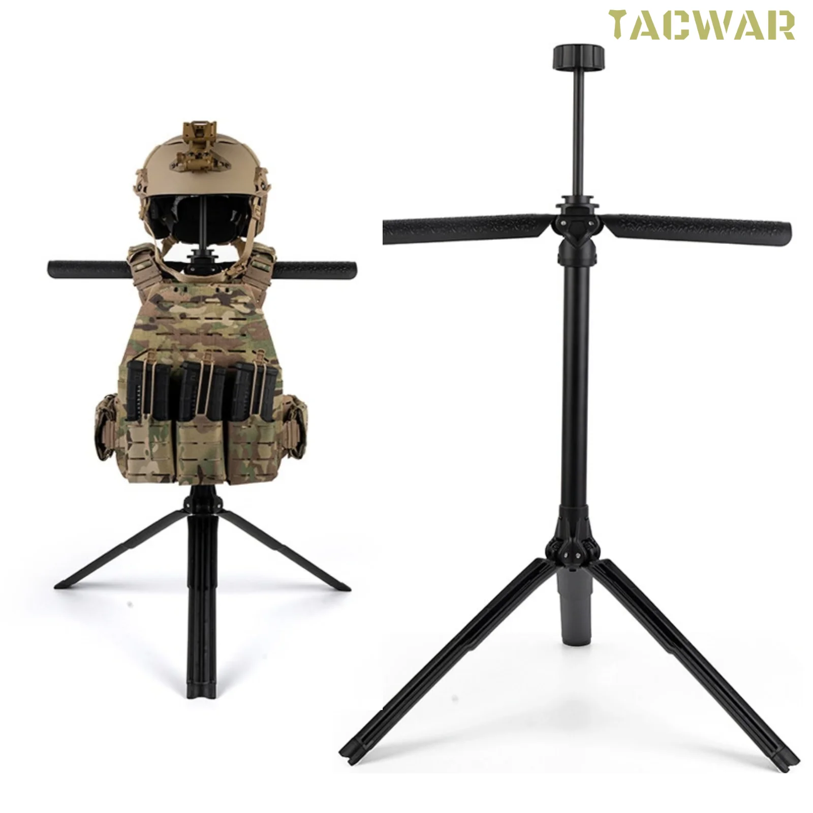Tactical Heavy Duty Tactical Gear Stand Foldable,Helmet Holder Body Armor Stand Display Rack for Airsoft Shooting Outdoor