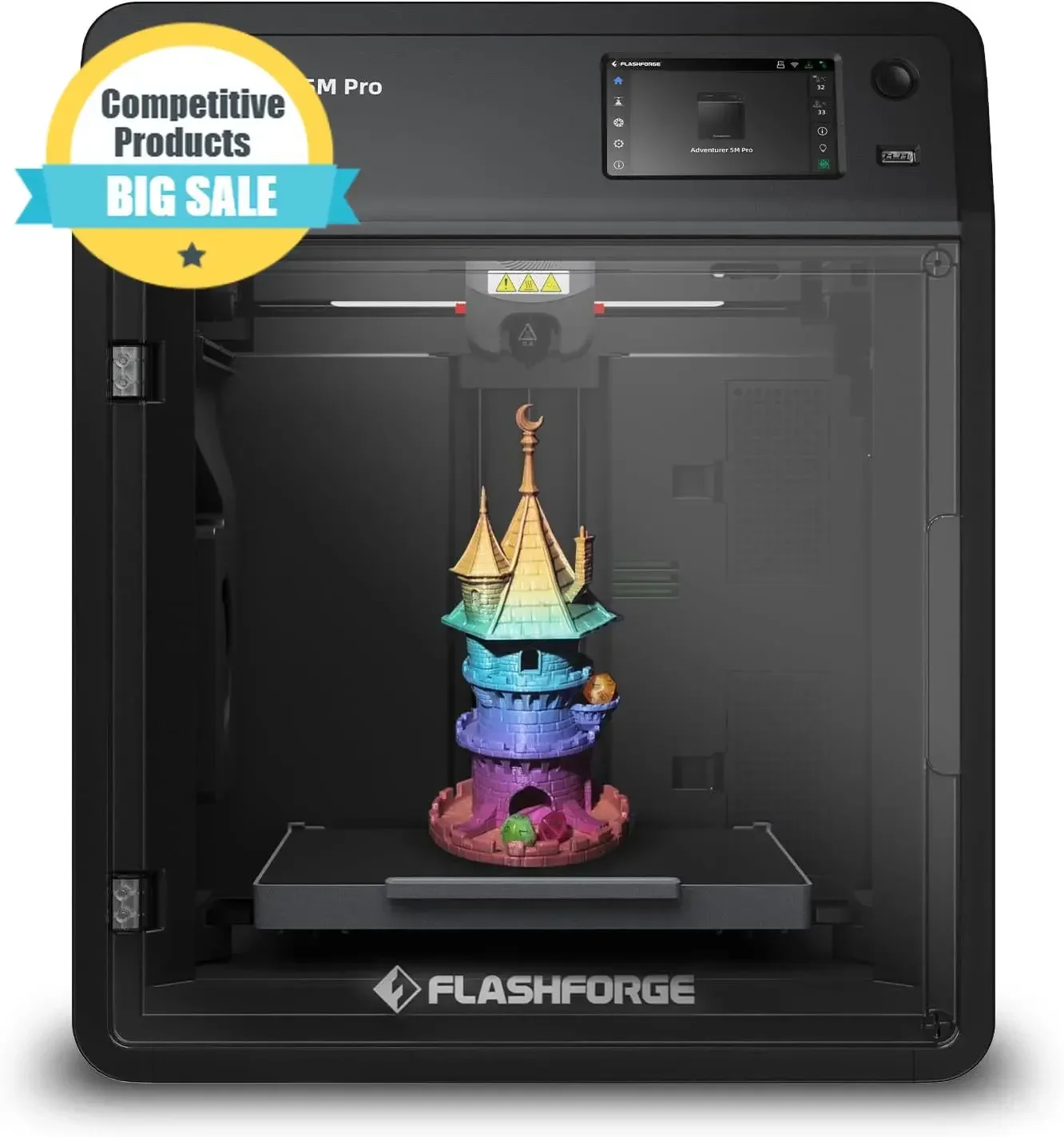Adventurer 5M Pro 3D Printer with 1 Click Auto Printing System, 600mm/s High-Speed, Quick Detachable 280°C Nozzle, Core XY All-M