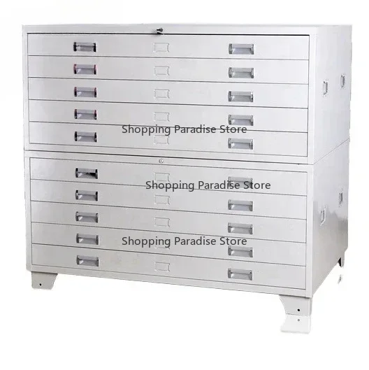 Paper Drawing Flat File Cabinet Horizontal Plan Map File Steel Storage Cabinet Metal Material