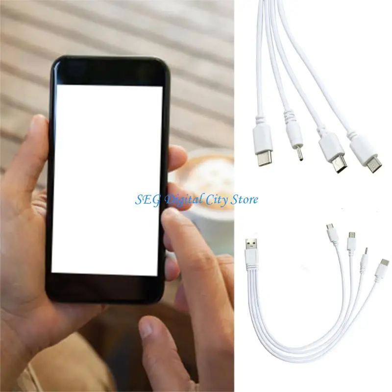 

U75B Universal USB Charging Cord Versatile USB Cable 4 way USB Cord for Smartphones Tablets Gaming Consoles Headsets
