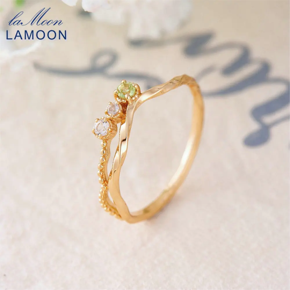 لامون الطبيعية اللابرادوريت خاتم الأحجار الكريمة للنساء المحكمة نمط أنيق رائعة 925 فضة الذهب فيرميل غرامة مجوهرات