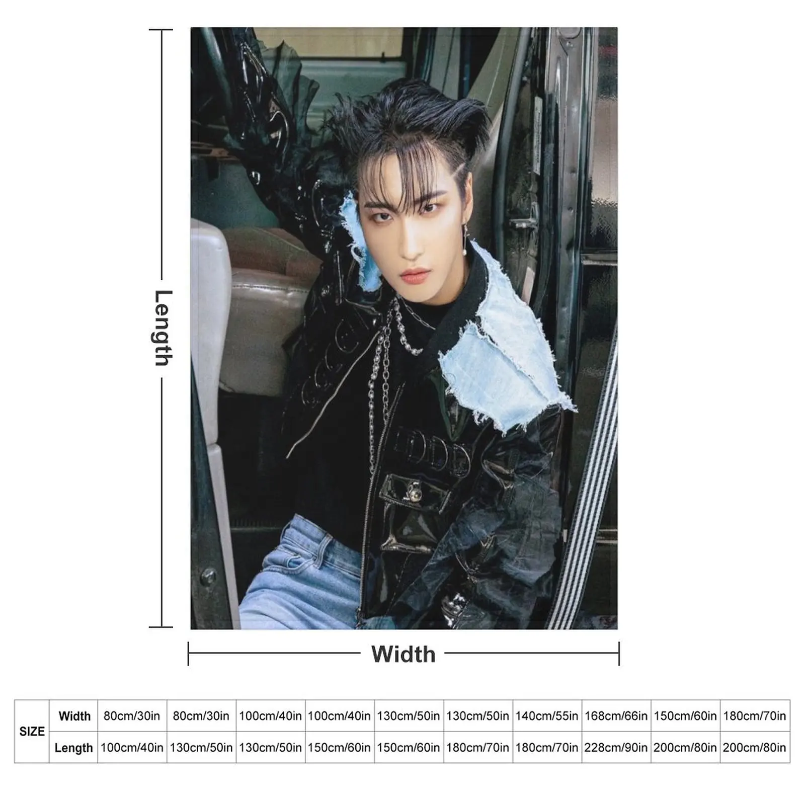 ATEEZ SEONGHWA THE WORLD EP.1 : MOVEMENT GUERRILLA Throw Blanket Weighted Single Hairys Flannel Blankets