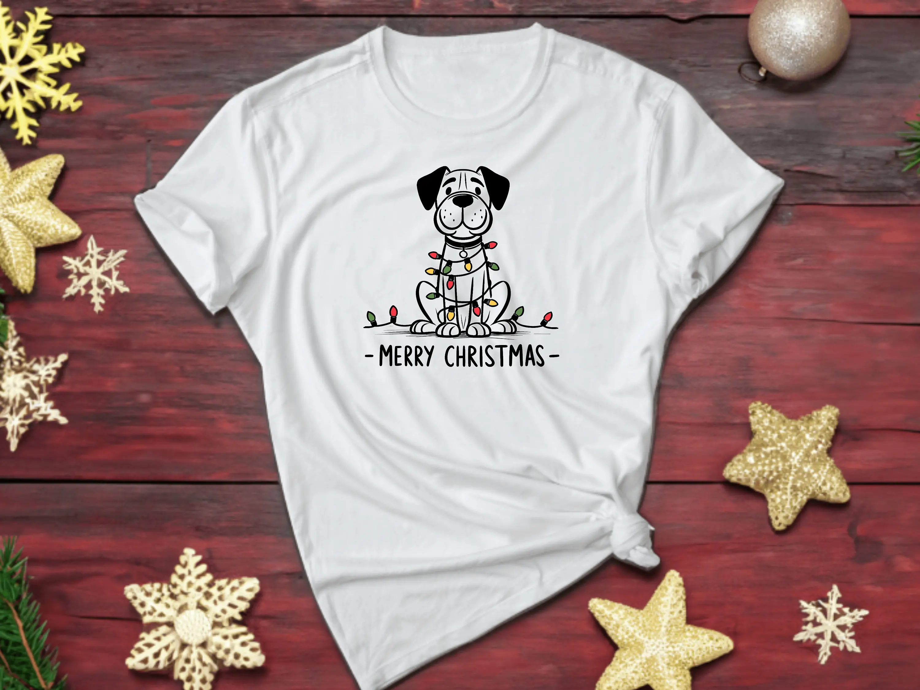 Boxer T Shirt Christmas Dog Lover Festive Holiday Pet Owner Xmas