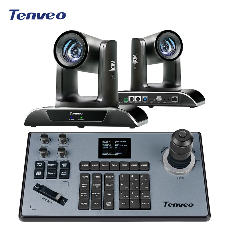 

Professional Live Streaming System AI Auto Tracking 20X/30X Zoom NDI PTZ Camera with Joystick Controller for Live Broadcast