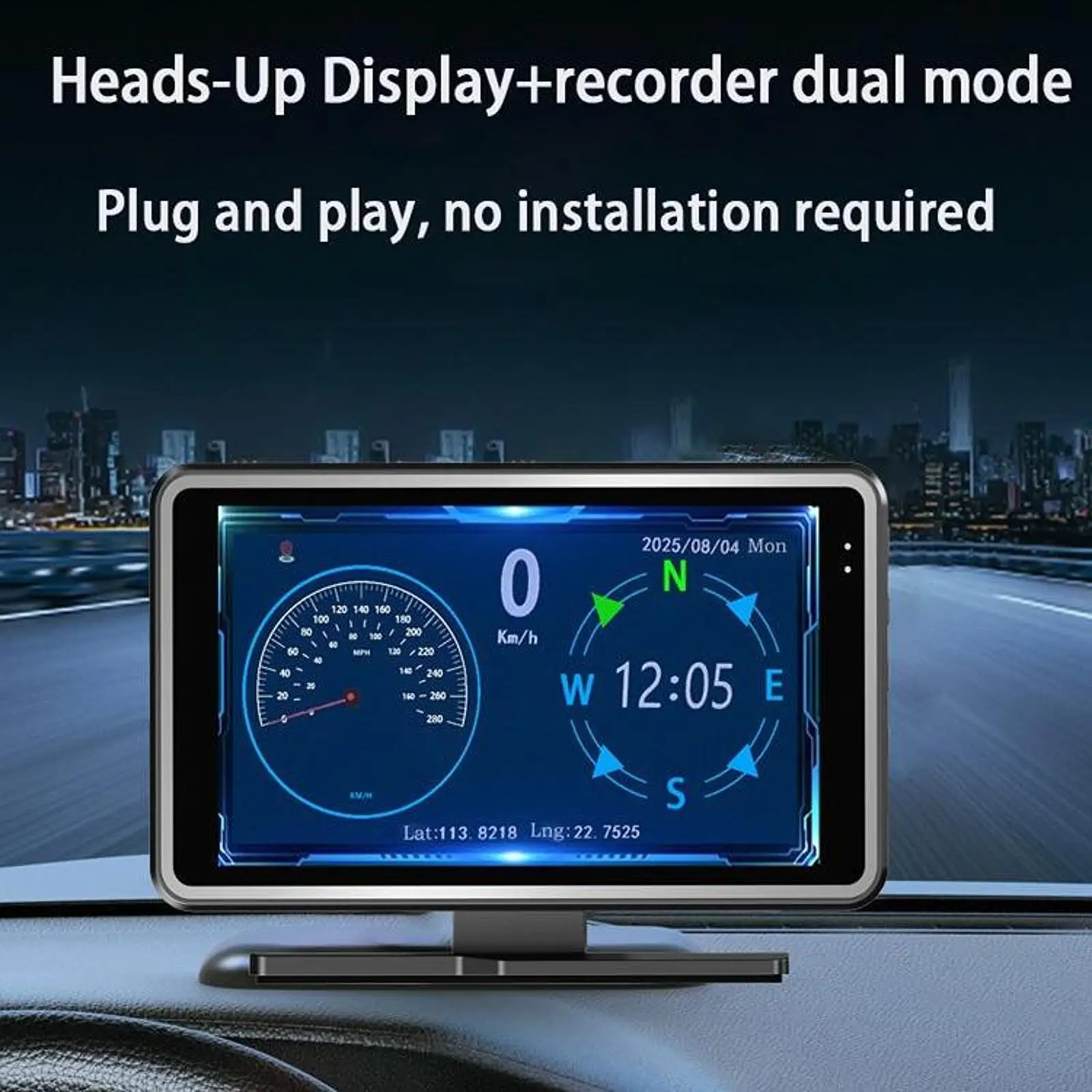 

Автомобильный проекционный дисплей (HUD) с двумя объективами высокого разрешения, цифровой спидометр для безопасности на дорогах
