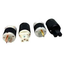 Hubbell HBL8215G Red Copper HiFi Audio Adapter AC Power Cord IEC Connector US Plug