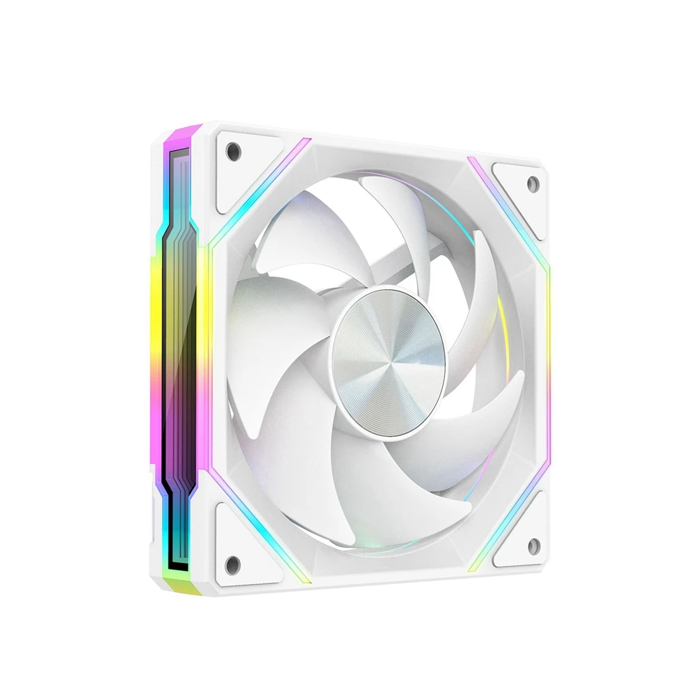 Mirror Fan RGB 120mm High Airflow PC Fans Ultra-Quiet PWM Speed Control Enhanced Airflow Without Controller