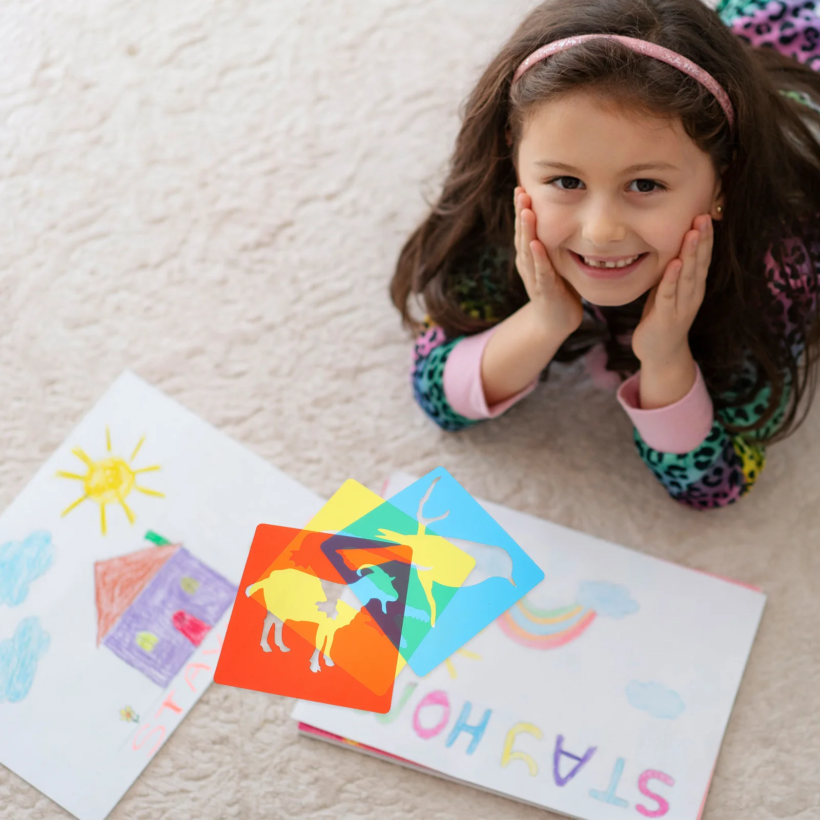 

24Pcs Multi-Function Plastic Painting Stencils for Crafts Reusable DIY Wall Wood Fabric Painting Templates Drawing Tools