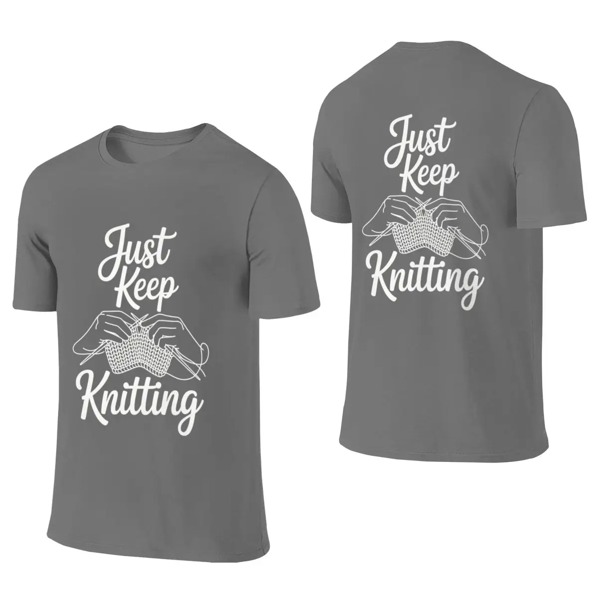 Just Keep Knitting Flattering For All Body Types Reversible T-shirtOutdoor Leisure Wrinkle-Free Tee