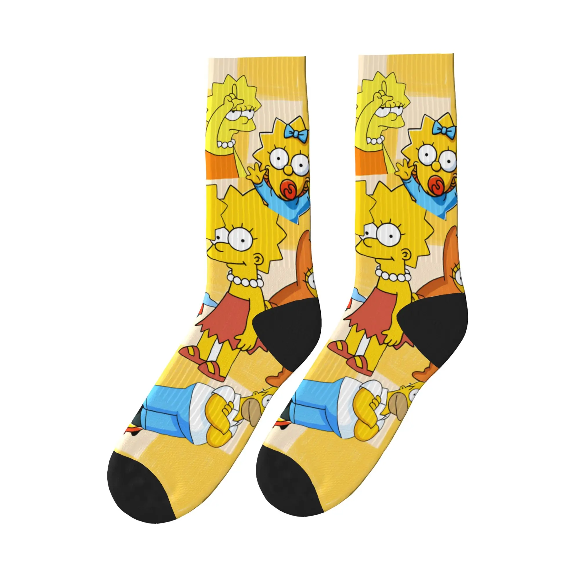 

Adults Men Socks S-Simpsons Family Cartoon Funny Stockings Autumn Modern Soft Breathable Socks Outdoor Sports Non-Slip Socks