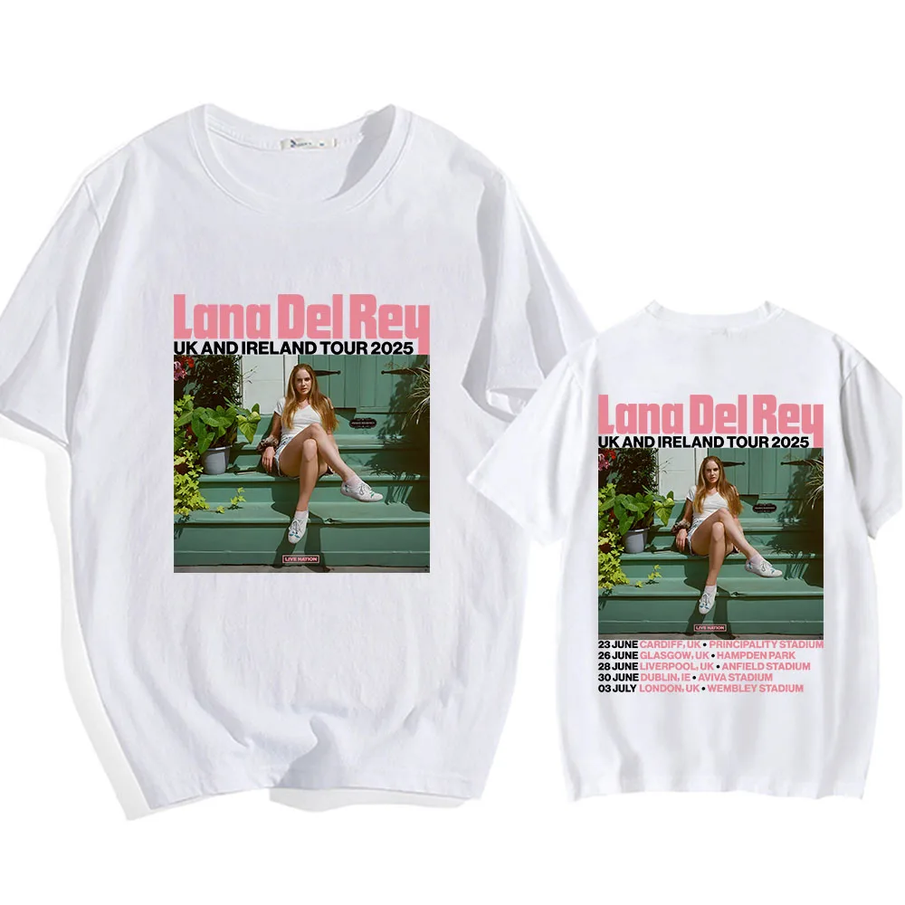 Lana Del-Rey Tour 2025 T-shirt The Right Person Will Stay New LP Printing Tshirts Cotton Short Sleeve Soft Tee-shirt Mens Tees