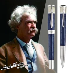 Caneta Esferográfica Rollerball com Número de Série, Grande Edição Escritor, Mark Twain MB, Preto, Azul, Vinho, Vermelho, Ice Crack, Design de Luxo