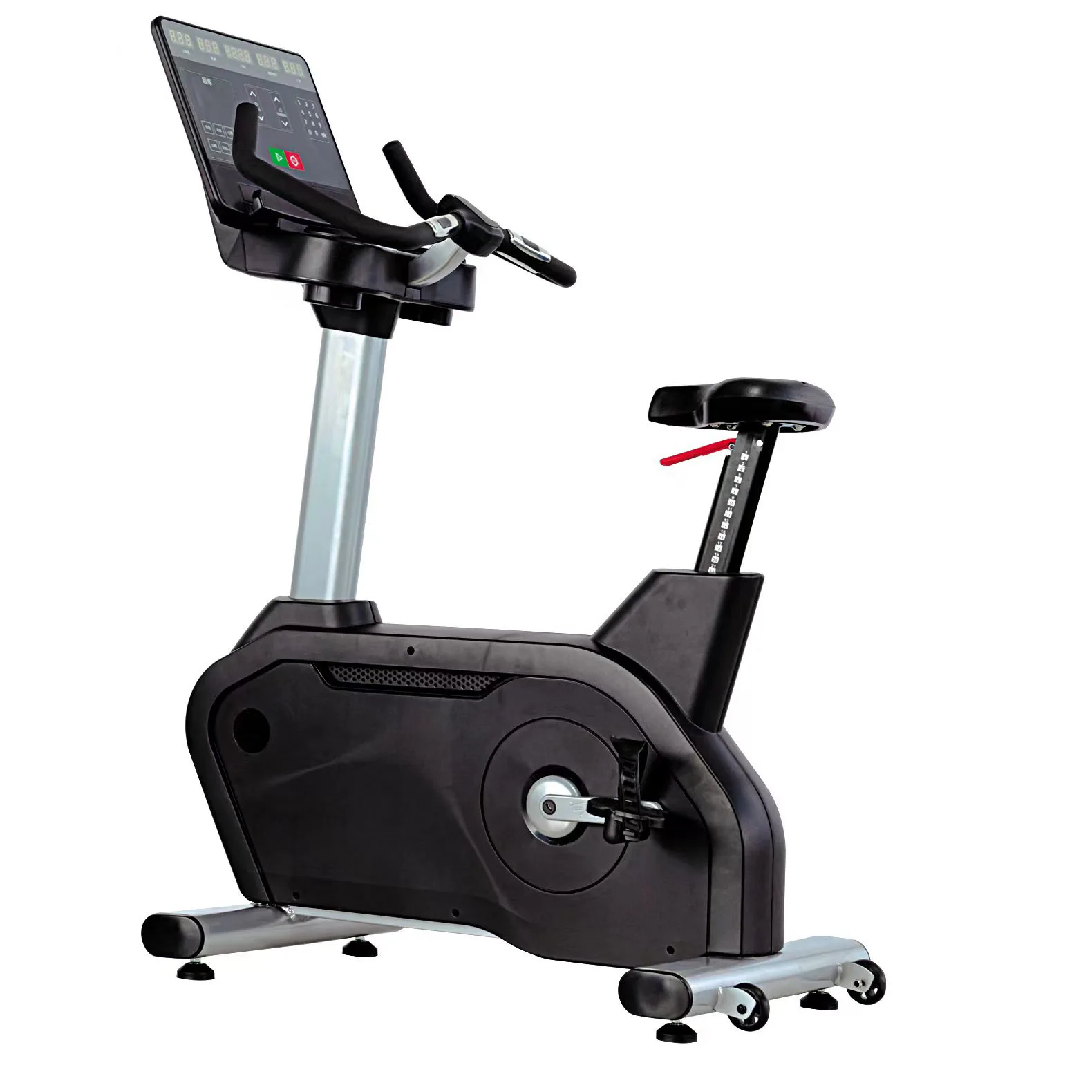 Magnetic Resistance Exercise Bike, Upright Indoor Cycling Bike Self-Generating for Home Gym, Commercial Spinning Bike with Pedal
