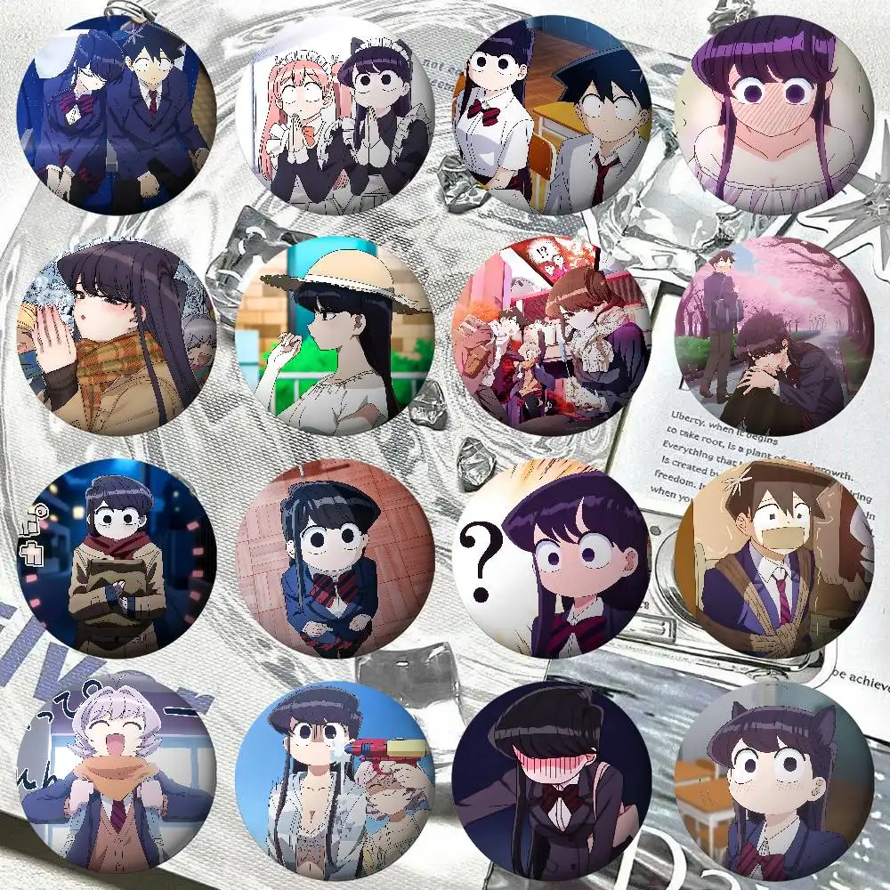 Anime Komi Can't Communicate Badges Fans' Cartoon Lapel Pins Brooch Emblem Trinkets Gifts Folks Backpack Decor Jewelry Pieces
