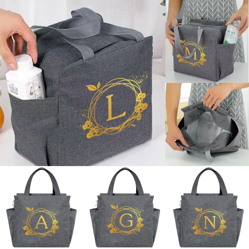 Multifunction Insulated Lunch Bags Portable Large Capacity Dinner Box Bag School Picnic Wreath Series Thermal Cooler Food Packs