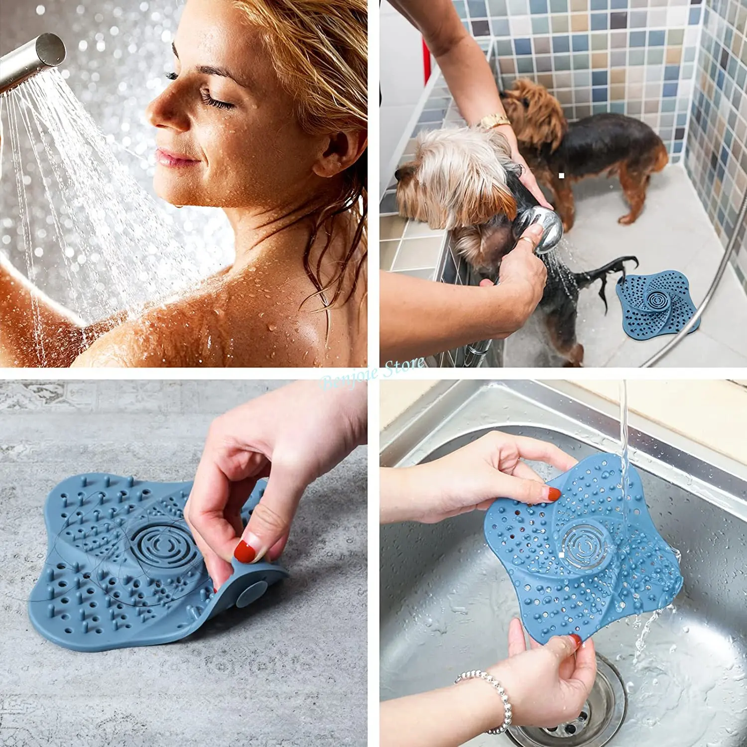 Hair Filter Sink Anti-blocking Hair Catcher Bathtub Shower Floor Hair Drain Stopper Silicone Drain Cover Bathroom Accessories