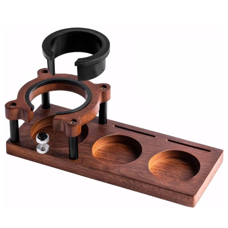 

Wood Espresso Tamping Station Adjustable Height 51-58mm Coffee Tamper Non-Slip Multi-Functional Espresso Organizer Coffeeware