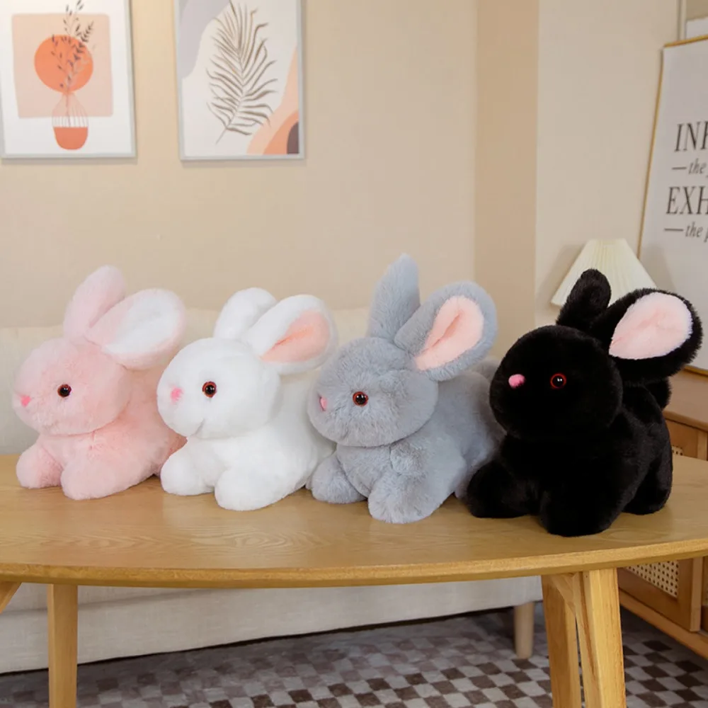 Creative Cute Plush Rabbit Table Ornaments Stuffed Animal Toys Gift Funny Fluffy Bag Pendant Simulation Bunny Model