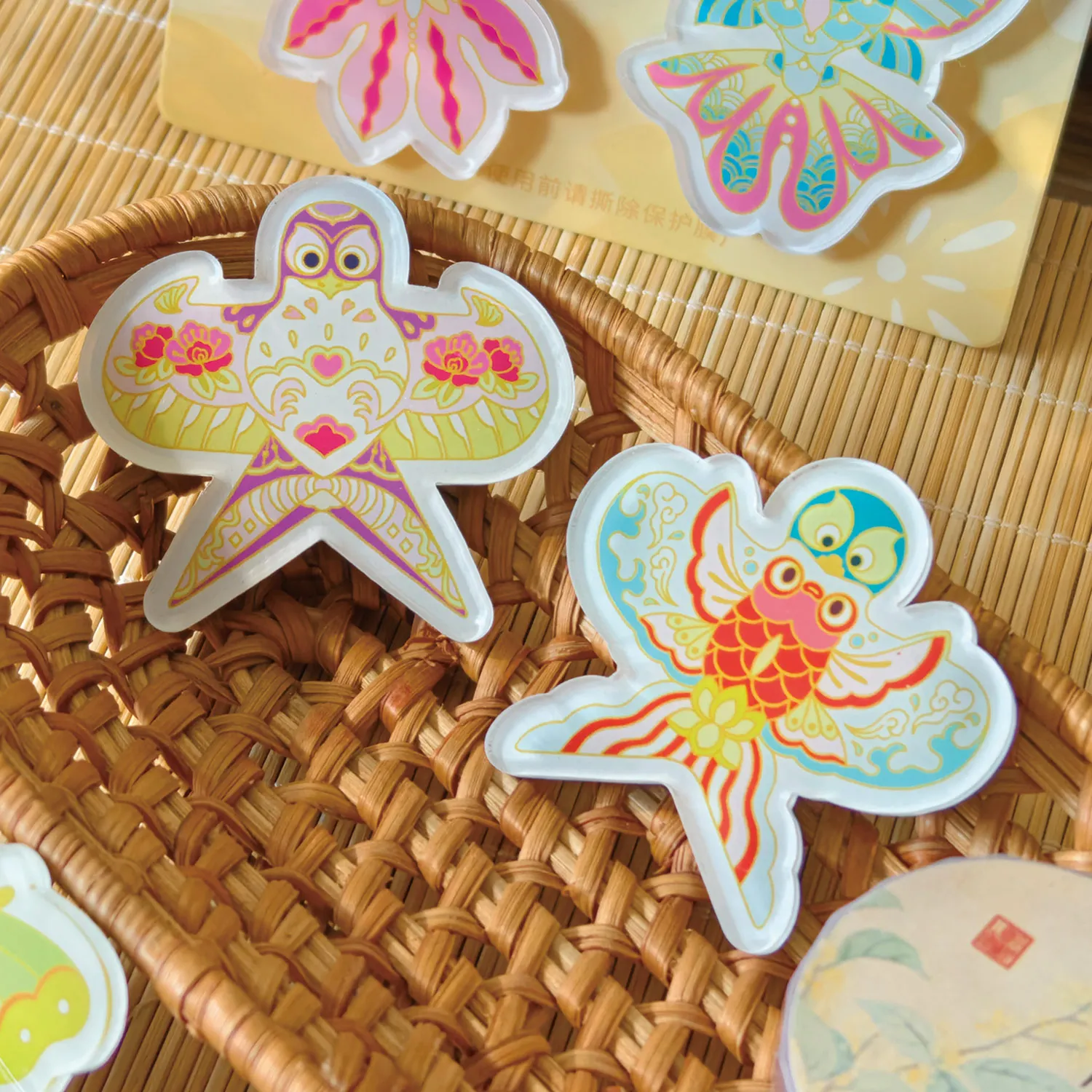 الاكريليك الثلاجة المغناطيس غاسل اللوحة سلسلة الإبداعية لطيف النمط الوطني على شكل خاص المغناطيسي الثلاجة DIY ملصقات الزخرفية #4