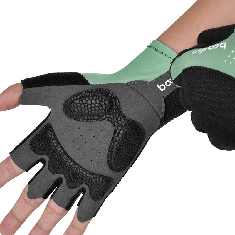 Breathable Lightweight Cycling Half Finger Gloves Elastic Comfort Anti-Slip Shock-Absorbing for Road Mountain Bike Riding Sports