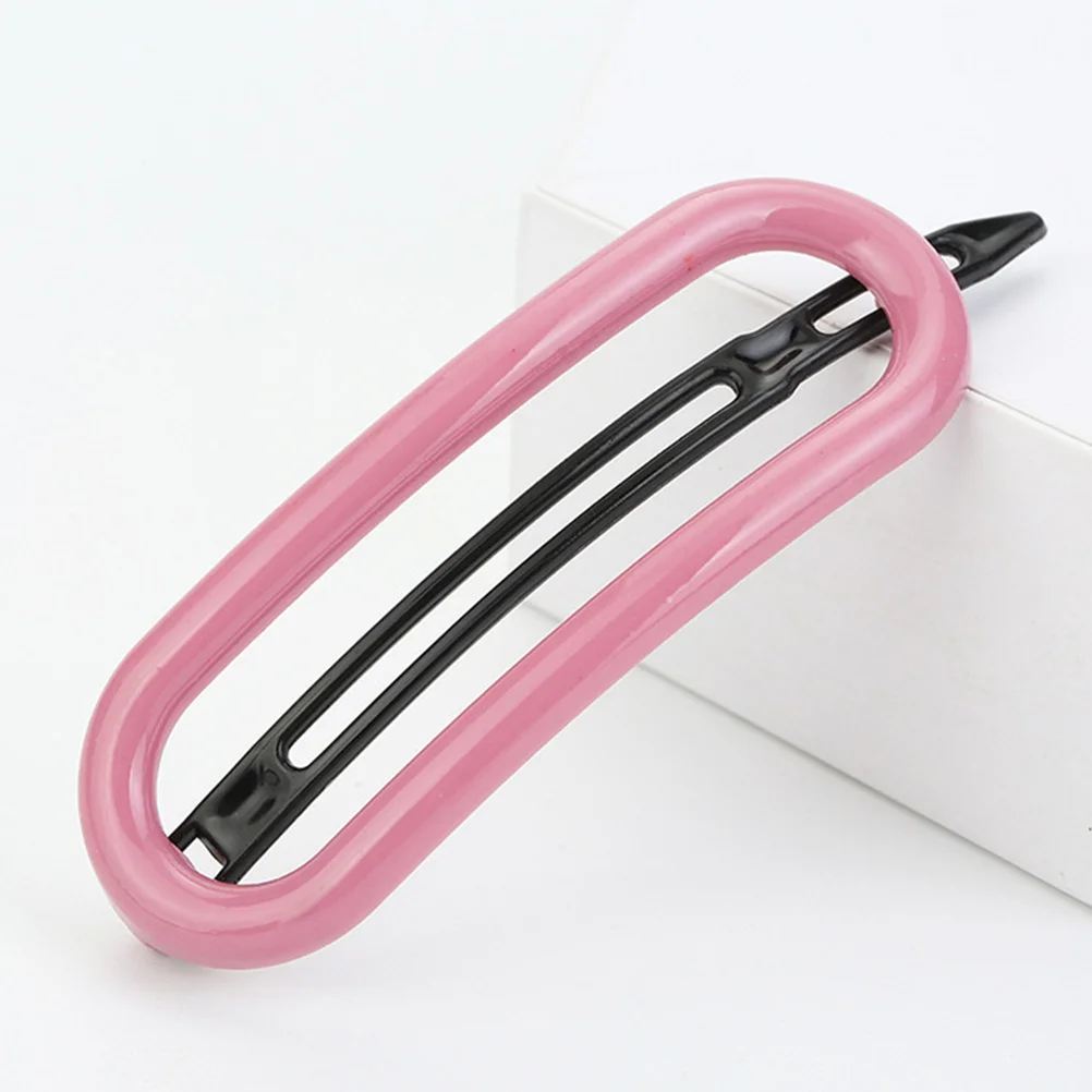 10Pcs Oval Hairpin Plastic Hair Clip Simple Solid Color Hair Barrette Easy Clip Accessories for Women Plastic Hairpin